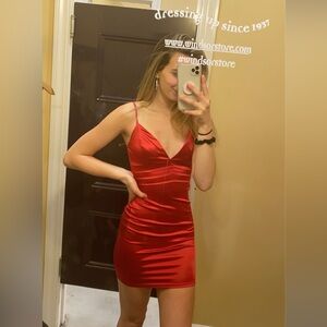 Red Satin Mini Dress